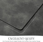 MOSAYT Vinyl Placemats Set of 4-12 X 17 Inch - Faux Leather 100% Waterproof Oil-Proof Wipeable PU Place Mats, Heat Resistant Reversible Table Mats for Kitchen, Dining, Outdoor (Dark Grey)
