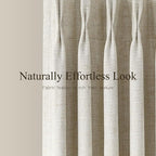 Pinch Pleated 90 Inch Curtains 100% Blackout Linen Curtain - Image 5