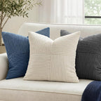 MIULEE Dusty Blue Decorative Euro Sham Pillow Covers 24x24 Inch 2 Pack | - Image 3