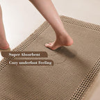 RESARE Waffle Bath Mat for Bathroom, Non Slip Bathroom Rugs 17"x24" Brown | - Image 3
