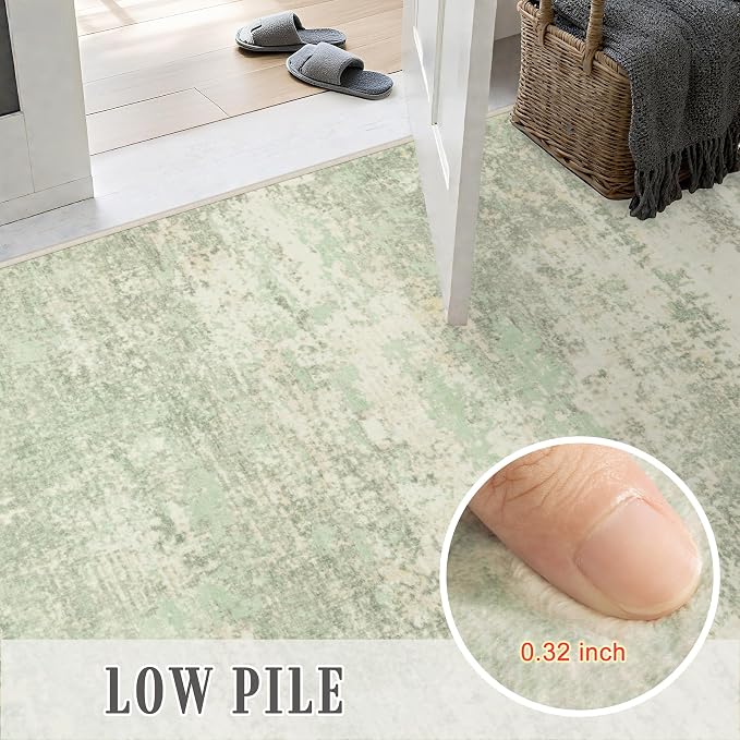 Round Area Rug Living Room: 4 ft Modern Washable Indoor Carpet | - Image 7