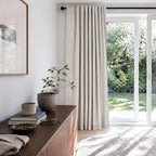 Linen Textured Total Blackout Sliding Door Curtains 90 Inches Long, Thermal - Image 6