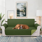Reversible Couch Cover for 3 Cushion, Huntergreen/Sage | Couch Cover for Sofa - Image 2