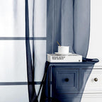 Blue Sheer Curtains, Sheer Curtains 63 inch Length 2 Panels Set, Rod Pocket - Image 4