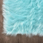 Latepis Blue Runner 2x5 Faux Sheepskin Rug Washable Fur Rug Living Room Carpet - Image 5