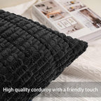 Aegero Pack of 2 Corduroy Decorative Throw Pillow Covers 16x16 Inch - Image 2