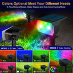 nipify 10 Pack Solar Spot Lights Outdoor Color Changing, 7 Modes Halloween RGB Solar Powered Waterproof Spotlight, Landscape Lighting for Outside Yard Garden Pathway