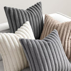 MIULEE Faux Fur Plush Decorative Throw Pillow Covers 18x18, Soft Boho Farmhouse - Image 5