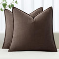 MIULEE Decorative Linen Pillow Covers 16x16 Inch Reddish Brown | Boho by MIULEE