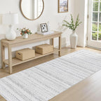 cotiled Hallway 2.6x8 Runner Rugs Washable Boho Rug Grey | Stain Resistan - Image 3