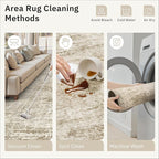 Soalmost 12x15 Washable Area Rugs Soft Living Room Rug Abstract Brown | Large - Image 6