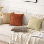 MIULEE Corduroy Decorative Throw Pillow Covers 20x20 Khaki Pack of 2 | Soft - Image 4