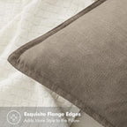 MIULEE Decorative Linen Pillow Covers 20x20 Inch Tan Taupe | Boho Farmhouse​ - Image 2