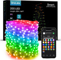 BrizLabs Smart Fairy String Lights, 66ft 200 LED WiFi RGB Christmas Fairy Lights App Control, Dimmable Rainbow Christmas Lighting, Music Sync Xmas Decorative Lighting Work with Alexa & Google Home