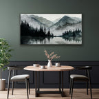 TAIJXAGSG Canvas Art Wall Decor Paintings Art Prints Modern Wall Art For Living Room Decorations Mountain Lake View Landscape Artwork Wall Bedroom Kitchen Office Home Wall Decor Artwork 24"×48"