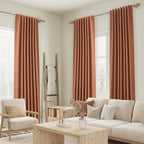 Terracotta 100% Blackout Curtains 108 Inch Length 2 Panels Set Fall Curtains - Image 8