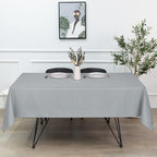 sancua Rectangle Tablecloth - 70 x 108 Inch - Stain and Wrinkle Resistant Washable Polyester Table Cloth, Decorative Fabric Table Cover for Dining Tables, Buffet Parties and Camping, Silver Grey