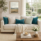 MIULEE Corduroy Decorative Throw Pillow Covers 20x20 Teal Pack of 2 | Soft Boho - Image 3