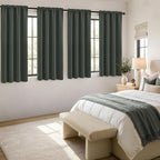MIULEE 4 Panels Set Dark Mallard Blackout Curtains 63 Inch Length Bedroom | - Image 4