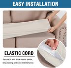 H.VERSAILTEX Super Stretch Individual Seat Cushion Covers Sofa Covers Couch Cushion Covers Slipcover Sets Thick Jacquard Textured Twill Fabric (1 Piece Sofa Cushion Cover, Porcelain)