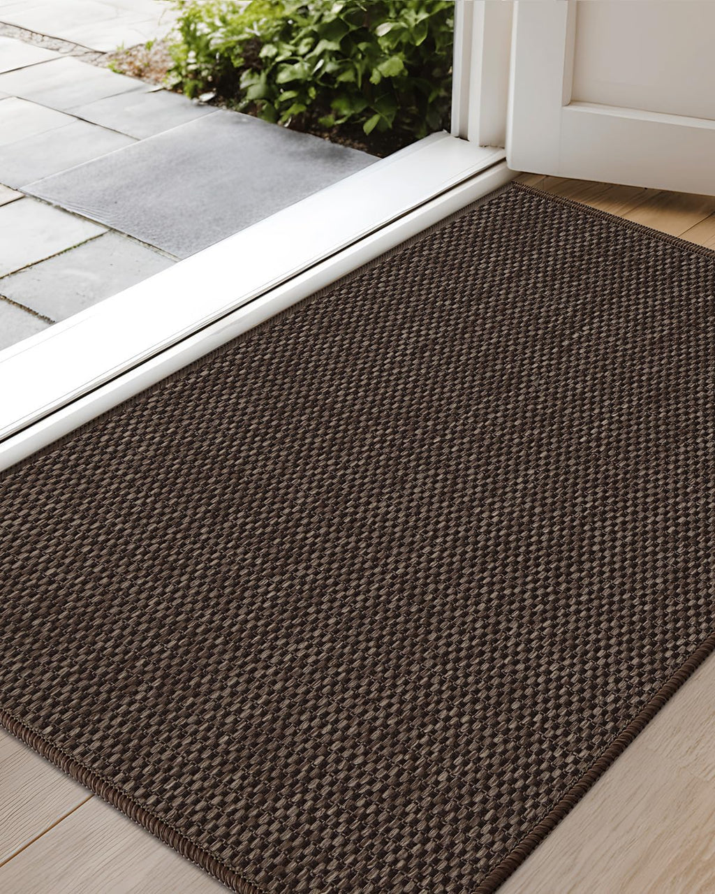 Color&Geometry Front Door Mat Indoor 21"x31", Rugs for Entryway Non Slip Washable Absorbent Low-Profile Inside, Entry Rug Door Mat Indoor Entrance, Brown (Fold)