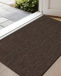 Color&Geometry Front Door Mat Indoor 21"x31", Rugs for Entryway Non Slip Washable Absorbent Low-Profile Inside, Entry Rug Door Mat Indoor Entrance, Brown (Fold)