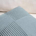 Fancy Homi Set of 2, Light Blue Patchwork Corduroy Decorative Soft Striped - Image 3