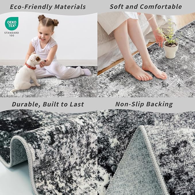 4x8 Rug Non-Slip Washable – Boho Scalloped Runner Rug - Image 6