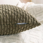 Set of 4 Olive Green Decorative Throw Pillow Covers 20x20 Inch Corduroy Pillow - Image 5