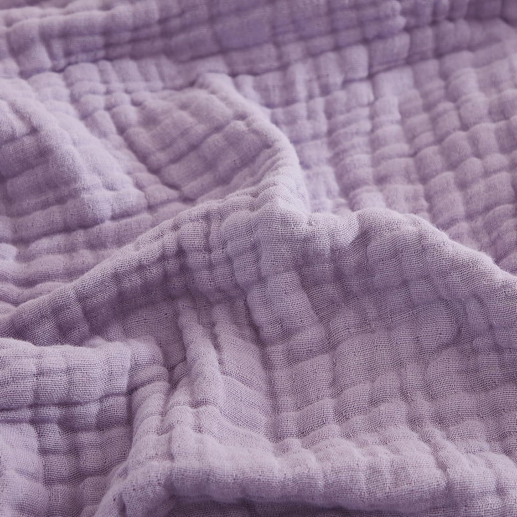 EMME Cotton Twin Blanket for Couch Soft Airy Muslin Bed Blankets Lightweight Breathable All Season Gauze, Lavender 60"x80"