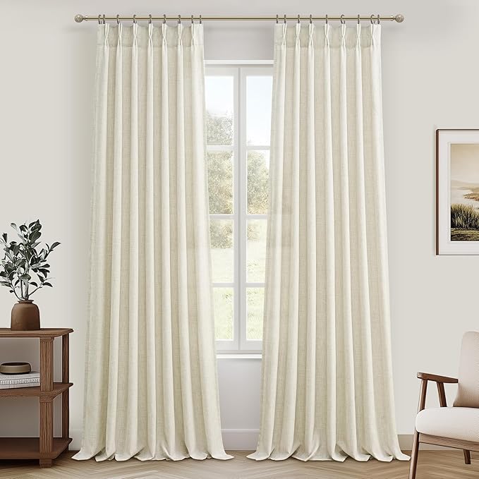 Extra Long 144 Inch Light Filtering Pinch Pleated Curtains by PleatedDrapes