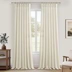 Extra Long 112 Inch Cream Pinch Pleat High Ceiling Curtains by PleatedDrapes