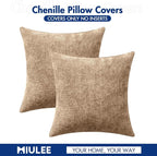 MIULEE Decorative Couch Throw Pillow Covers 20x20 Inch Khaki Camel 2 Pack | - Image 7