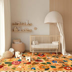 RELEANY Floral Washable 3x5 Area Rugs Yellow/Orange/Red | Flower Carpet Print - Image 8