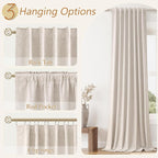 Oatmeal 100% Blackout Curtains 90 Inch Length 2 Panels Set - Image 6