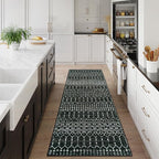 Lahome Moroccan Black Washable Runner 2x5 Non-Slip Lightweight Laundry Room Rug - Image 2