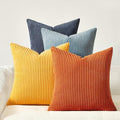 Topfinel Decorative Velvet Pillow Covers 18x18 New Blue and Orange Boho by Topfinel