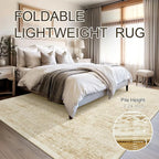 Soalmost Washable Area Rug 10x14 Large Soft Living Room Rugs Beige/Ivory | - Image 6