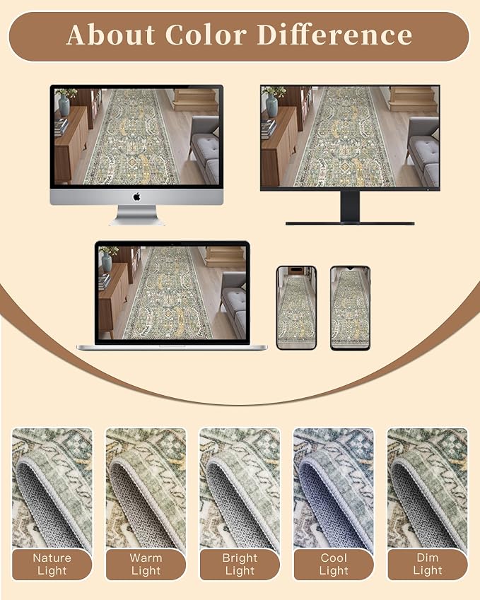Madane Hallway Runner Rug 2x8 Washable Kitchen Rugs Non-Slip, Soft Ultra-Thin - Image 9