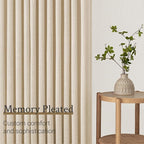 Topfinel 105 Inch Curtains 2 Panels Set, Two Packs Pinch Pleat Back Tab Linen - Image 3