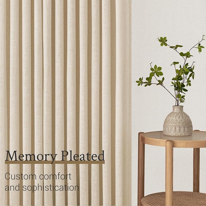 100 Inches Long Pinch Pleated Semi Sheer Curtains - Image 3
