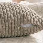 Set of 4 Taupe Decorative Throw Pillow Covers 24x24 Inch Corduroy Pillow Covers - Image 4