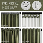 Topfinel 94 Inches Long Flax Custom Blackout Linen Curtains, Viral Pinch - Image 5