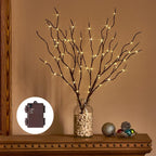 Birchlitland Lighted Brown Branches 18IN 70L Warm White Fairy Lights, LED Willow Branch Lights with Timer Battery Operated for Home Bedroom Living Room Vase Decoration
