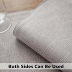 Demetex Placemats Set of 8 Grey Washable Fabric Place Mats Heat Resistant Linen Placemat for Indoor Kitchen Dining Room Tables, 13x19 inch, Light Grey