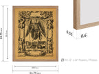 Poster Master Vintage Medieval Poster - Retro Gothic Print - Gift for Artist, Friend - Angel of Death, Memento Mori, Life, Skeleton, Dark - Wall Decor for Home, Living Room, 11x14 Beige Framed