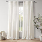 Natural Linen Curtains 120 Inches Long by Nanspring