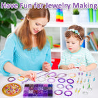XSEINO About 1200PCS 6mm Glass Beads Bracelet Making Kit,24 Assorted Violet Elegant Series Colorful Crystal Beads for Bracelet and Jewelry Making and DIY Crafts,Friendship Bracelets