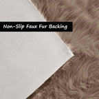 Goolela Faux Sheepskin Fur Rug Light Brown Beige Fluffy Rug 4x6 Carpet - Image 3