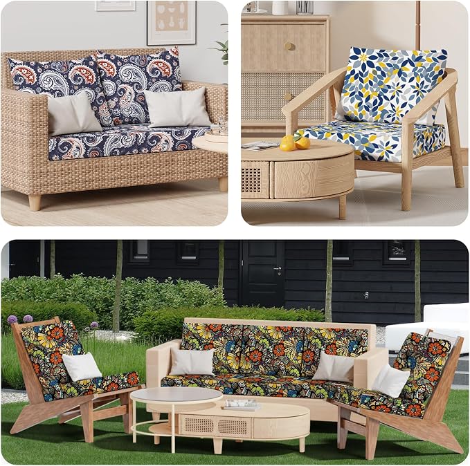 8Pcs Stretch Patio Cushion Covers, Outdoor Couch & Sofa Replacements Slipcovers - Image 9